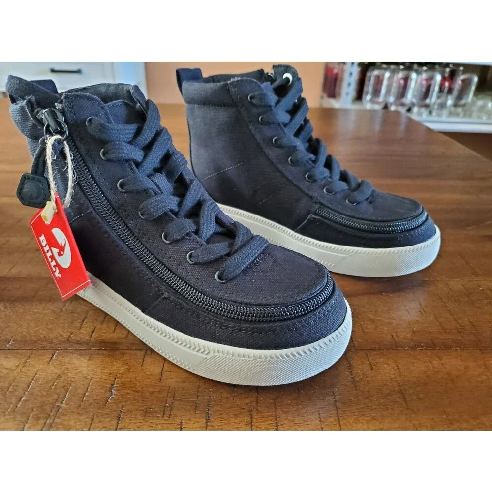 New Boy's BILLY Footwear Shoes Inclusion Adaptive Hi-top Black Zipper - Size 1